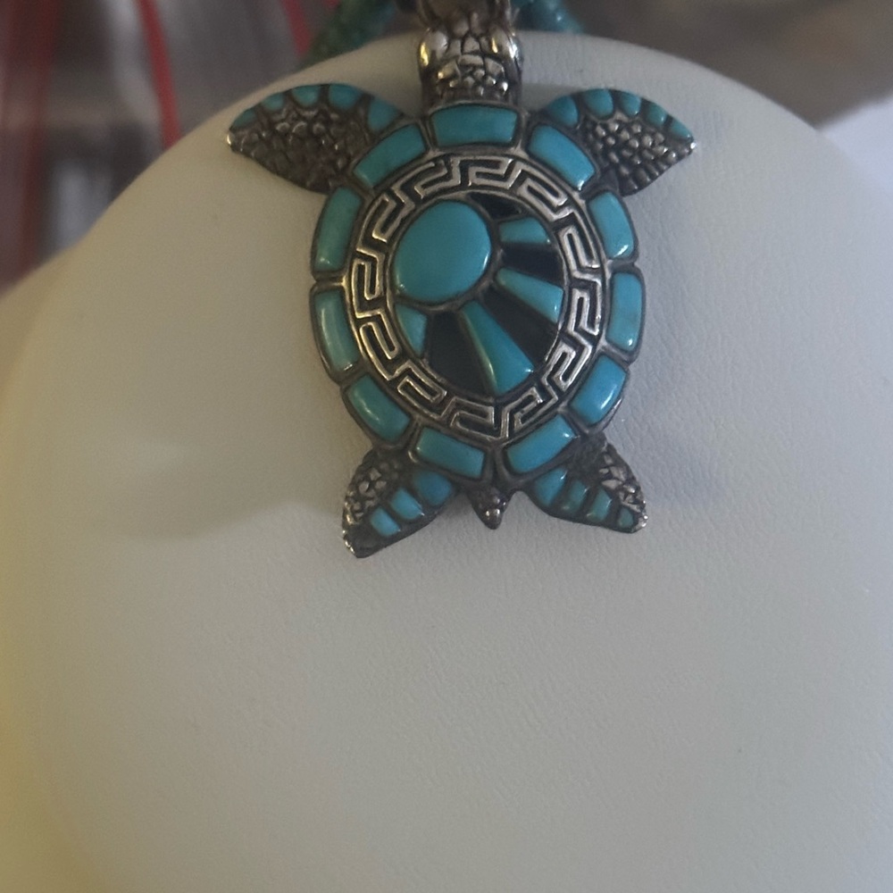 Turquoise Turtle Pendant - Women Jewelry